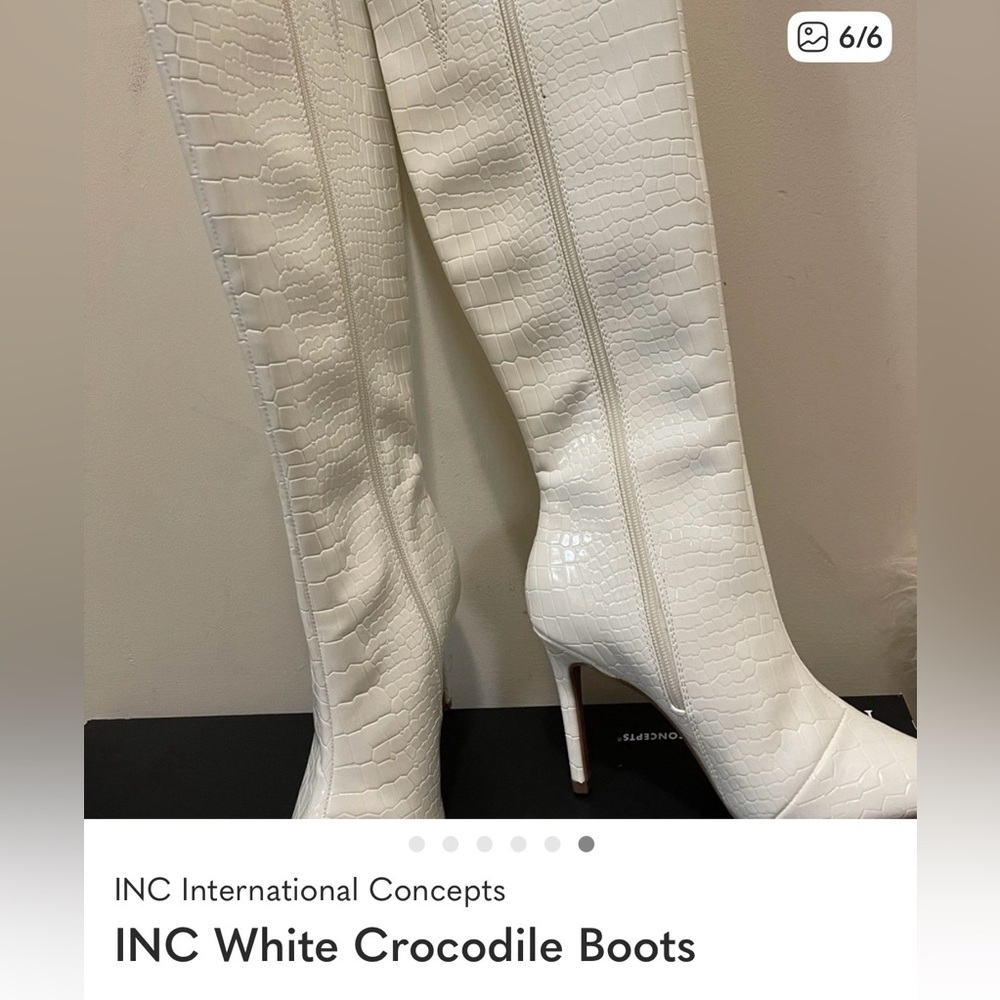 INC White Crocodile Boots - Picture 5 of 15